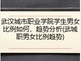 武汉城市职业学院学生男女比例如何，趋势分析(武城职男女比例趋势)