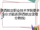 陕西航空职业技术学院要多少分才能进(陕西航空录取分数线)