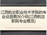 江西航空职业技术学院的专业设置概况介绍(江西航空职院专业概览)