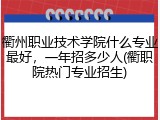 衢州职业技术学院什么专业最好，一年招多少人(衢职院热门专业招生)