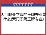 天门职业学院的王牌专业是什么(天门职院王牌专业)