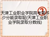 天津工业职业学院高考需多少分能录取呢(天津工业职业学院录取分数线)