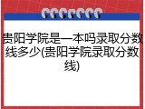 贵阳学院是一本吗录取分数线多少(贵阳学院录取分数线)