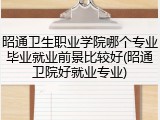 昭通卫生职业学院哪个专业毕业就业前景比较好(昭通卫院好就业专业)