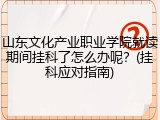 山东文化产业职业学院就读期间挂科了怎么办呢？(挂科应对指南)