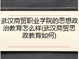 武汉商贸职业学院的思想政治教育怎么样(武汉商贸思政教育如何)