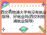 西交利物浦大学有没有就业指导，好就业吗(西交利物浦就业指导)