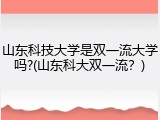 山东科技大学是双一流大学吗?(山东科大双一流？)