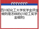 四川轻化工大学奖学金评定细则是怎样的(川轻工奖学金细则)