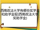 西南政法大学有哪些奖学金和助学金呢(西南政法大学奖助学金)