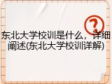 东北大学校训是什么，详细阐述(东北大学校训详解)