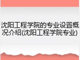 沈阳工程学院的专业设置概况介绍(沈阳工程学院专业)