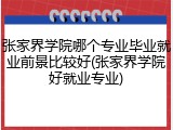 张家界学院哪个专业毕业就业前景比较好(张家界学院好就业专业)