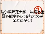 哈尔滨师范大学一年奖学金最多能拿多少(哈师大奖学金最高多少)