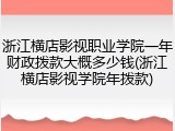 浙江横店影视职业学院一年财政拨款大概多少钱(浙江横店影视学院年拨款)