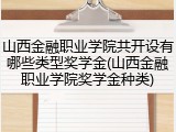 山西金融职业学院共开设有哪些类型奖学金(山西金融职业学院奖学金种类)