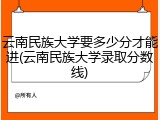云南民族大学要多少分才能进(云南民族大学录取分数线)