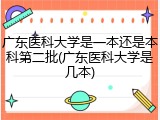 广东医科大学是一本还是本科第二批(广东医科大学是几本)