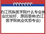 右江民族医学院什么专业就业比较好，原因是啥(右江医学院就业优势专业)