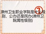 漳州卫生职业学院是什么级别，公办还是民办(漳州卫院属性级别)