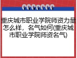 重庆城市职业学院师资力量怎么样，名气如何(重庆城市职业学院师资名气)