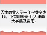 天津商业大学一年学费多少钱，还有哪些费用(天津商大学费及费用)
