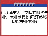江苏城市职业学院有哪些专业，就业前景如何(江苏城职院专业就业)