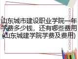 山东城市建设职业学院一年学费多少钱，还有哪些费用(山东城建学院学费及费用)