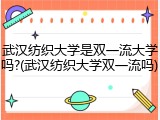 武汉纺织大学是双一流大学吗?(武汉纺织大学双一流吗)