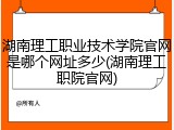 湖南理工职业技术学院官网是哪个网址多少(湖南理工职院官网)