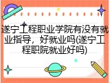 遂宁工程职业学院有没有就业指导，好就业吗(遂宁工程职院就业好吗)