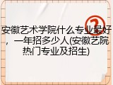 安徽艺术学院什么专业最好，一年招多少人(安徽艺院热门专业及招生)