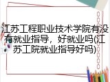 江苏工程职业技术学院有没有就业指导，好就业吗(江苏工院就业指导好吗)