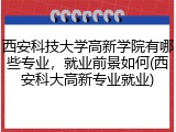 西安科技大学高新学院有哪些专业，就业前景如何(西安科大高新专业就业)