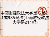 中南财经政法大学是不是211或985高校(中南财经政法大学是211吗)
