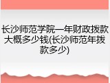 长沙师范学院一年财政拨款大概多少钱(长沙师范年拨款多少)