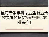 星海音乐学院毕业生就业大致去向如何(星海毕业生就业去向)