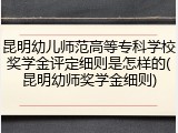 昆明幼儿师范高等专科学校奖学金评定细则是怎样的(昆明幼师奖学金细则)