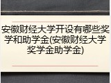 安徽财经大学开设有哪些奖学和助学金(安徽财经大学奖学金助学金)