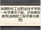 湖南财经工业职业技术学院一年学费多少钱，还有哪些费用(湖南财工院学费与费用)