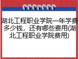 湖北工程职业学院一年学费多少钱，还有哪些费用(湖北工程职业学院费用)