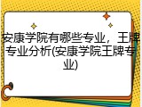 安康学院有哪些专业，王牌专业分析(安康学院王牌专业)