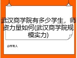 武汉商学院有多少学生，师资力量如何(武汉商学院规模实力)