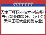 天津工程职业技术学院哪些专业就业前景好，为什么(天津工程就业优势专业)