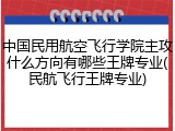 中国民用航空飞行学院主攻什么方向有哪些王牌专业(民航飞行王牌专业)