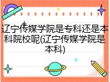 辽宁传媒学院是专科还是本科院校呢(辽宁传媒学院是本科)