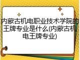 内蒙古机电职业技术学院的王牌专业是什么(内蒙古机电王牌专业)