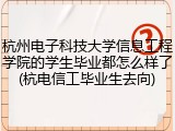 杭州电子科技大学信息工程学院的学生毕业都怎么样了(杭电信工毕业生去向)