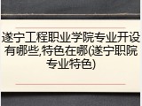 遂宁工程职业学院专业开设有哪些,特色在哪(遂宁职院专业特色)