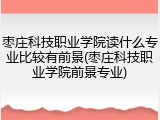 枣庄科技职业学院读什么专业比较有前景(枣庄科技职业学院前景专业)